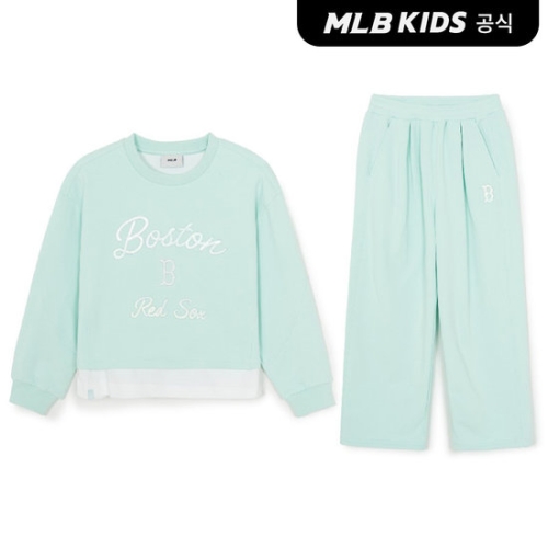 MLB키즈 스포티브 애슬레저 레이어드 맨투맨세트 여아 BOS L.Mint 7FS2A0261-43MTL