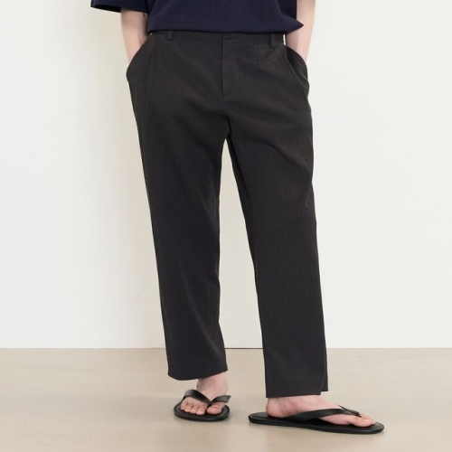 TNGT Kinoshita Seersucker Tapered Fit Pants Grey TNPA5E209G2_이미지