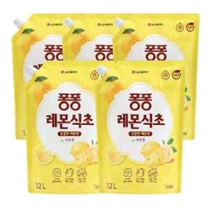 퐁퐁 레몬식초 주방세제 리필 1.2L (5개)_이미지
