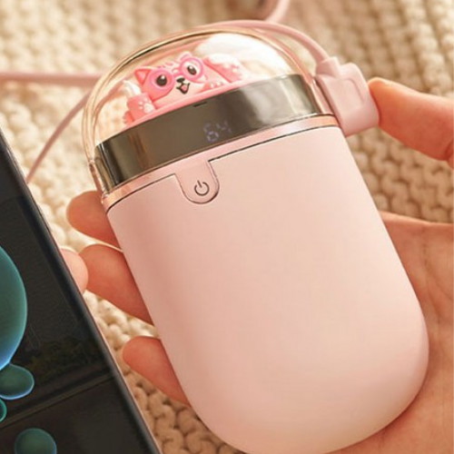 웜플렛 핸드워머 목걸이형 5000mAh 핑크