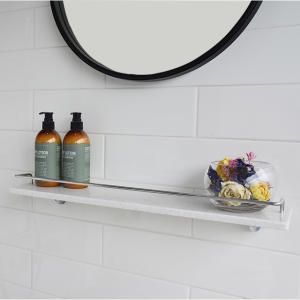 유유 바스맘 욕실 인테리어 인조대리석 일자 선반 수납_이미지