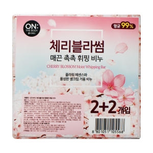 LG생활건강 온더바디 촉촉한 휘핑 비누 90g (4개)