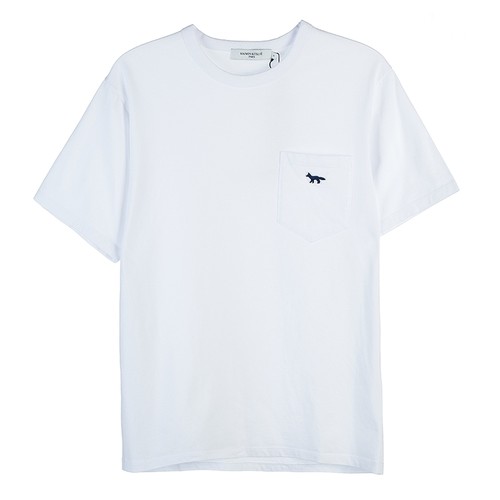 메종키츠네 블루 폭스 패치 반팔티 HM00136KJ0008 (WH, 화이트)