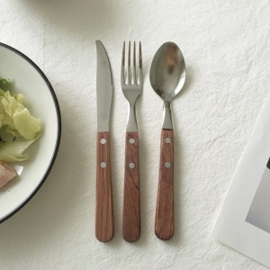 앨리건트테이블 포레스트 우드 3종 디너 커트러리세트_이미지
