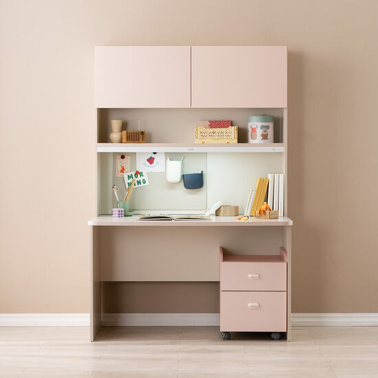 리바트 로넌 플랩도어형 전면책상+2단서랍+조명 (1200x750)_이미지