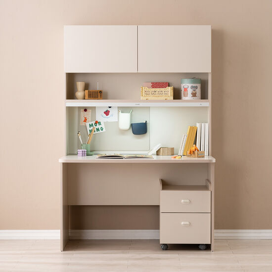 리바트 로넌 플랩도어형 전면책상+2단서랍+조명