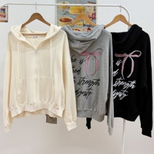 나야홍 빅사이즈아우터 V234L509 쉬이즈레터링후드집업 RA