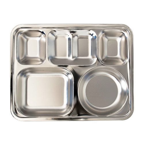 블룸엣홈 국산 스텐 무광 4찬 사각 식판 (5개)_이미지