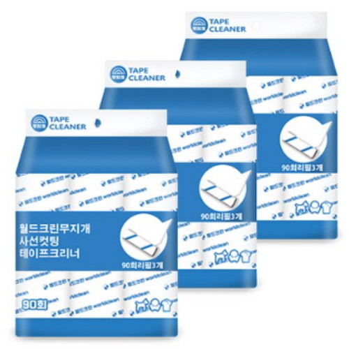 월드크린 무지개 사선컷팅 테이프크리너 리필 3롤 (7개)_이미지