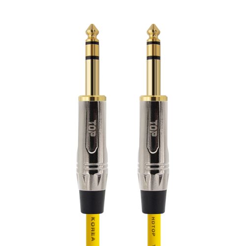 탑라인에이치디 HDTOP 메탈 5.5스테레오 수 to 수 케이블 옐로우 (2m, HT-TP4811)_이미지