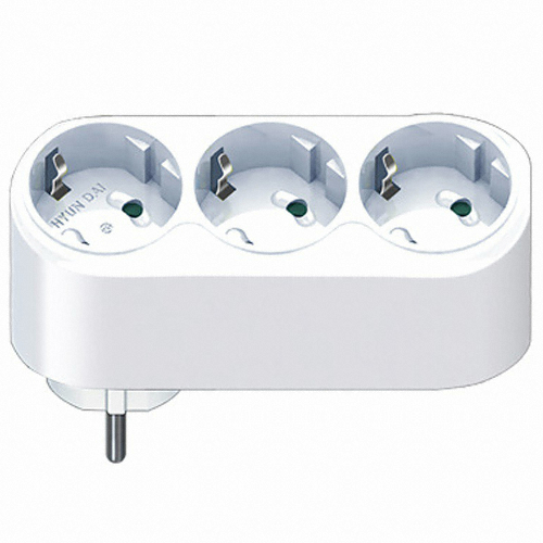 현대일렉트릭 3구 16A 회전 일자형 멀티탭 (1개)_이미지