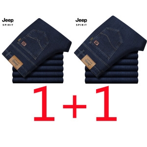 JEEP Jif 1+1 청바지 여름 새로운 고급 캐쥬얼 바지 남자 느슨한 스트레이트 팬츠 9128