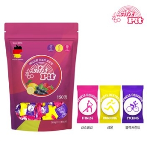 이마트 트레이더스 독일 액티브핏 스포츠 포도당 캔디 150정_3종 혼합 라즈베리맛, 레몬맛, 블랙커런트맛_이미지
