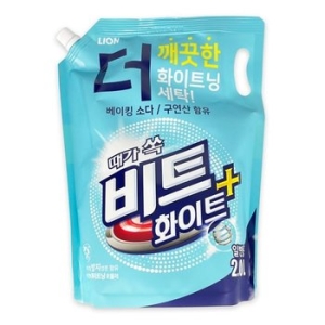 실용적인 화이트플러스 액체세제 2리터 일반용 리필-TJ 세제 액체세제 세제 빨래 세탁 세탁기세제 세제리필