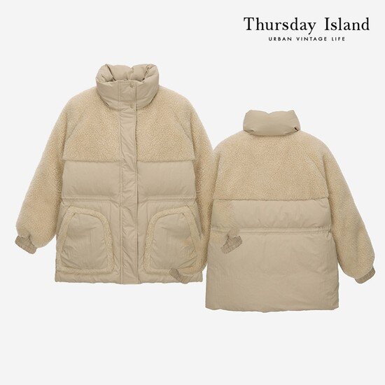 코벳블랑 배색 믹스 덤블링 다운점퍼 V228MDJ205W_이미지