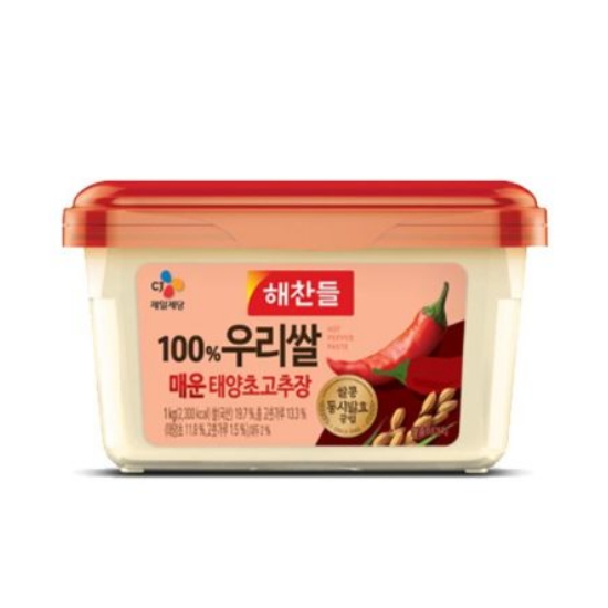 CJ제일제당 해찬들 100% 우리쌀 매운 태양초고추장 1.5kg (2개)