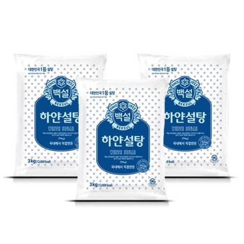 백설 하얀설탕 3kg (3개)_이미지