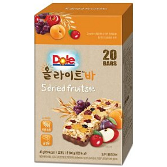 Dole 올라이트바 5가지 건조과일 20개입 800g (1개)