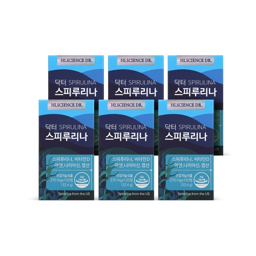 코스맥스바이오 에이치엘사이언스 닥터 스피루리나 120정 (6개)