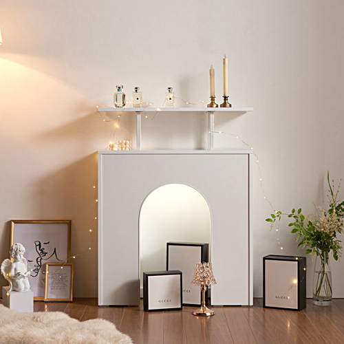 트리니홈 LED 벽난로 콘솔 아치형 장식장 M_이미지