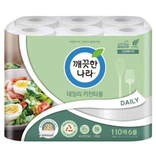 데일리 키친타월 110매 (6입)