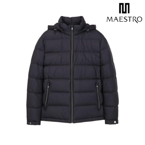 마에스트로 네이비 후드 탈부착 경량 다운 MAJU5D022N2_이미지