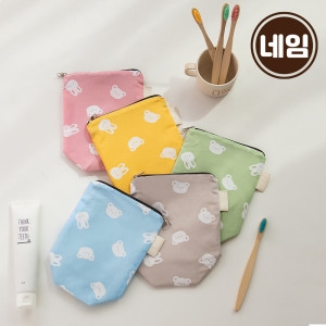 세맘스 버니베어쭈 네임 양치컵파우치 유치원준비물/양면방수 이름파우치/생일답례품/어린이집필수품_이미지