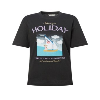 헤지스 CAPSULE 박시핏 반팔 그래픽 티셔츠 차콜그레 HSTS5BS15CG