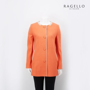 라젤로 라운드넥 일자핏 버튼 코트_RG6SCT104OR