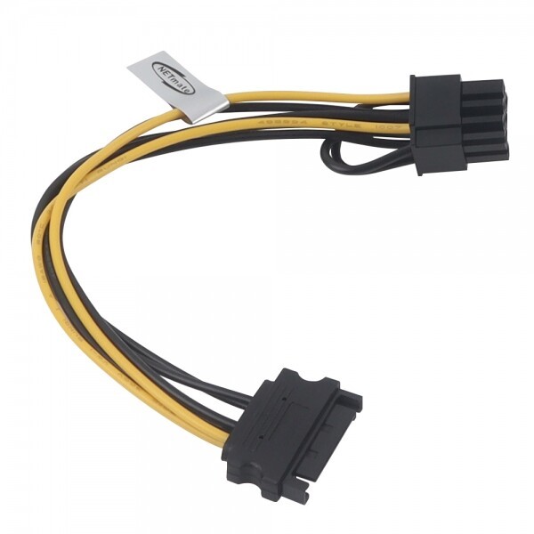 강원전자 NETmate NM-SAT06 SATA 15핀 to PCI-E 8핀 케이블 (0.2m)_이미지