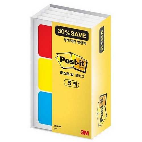 3M 포스트잇 플래그 파일 바인더용 알뜰팩 686-5A (1개)