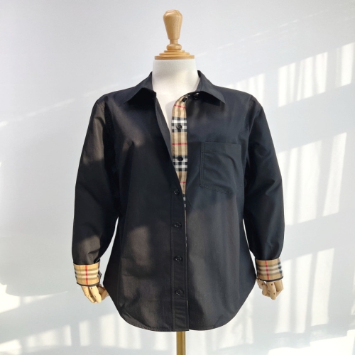  버버리 체크 포인트 여성 셔츠 LAPWING 80678121 블랙 면
