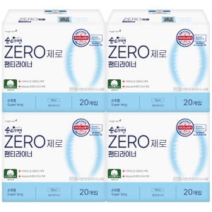 순수한면 제로 팬티라이너 슈퍼롱 20개 (4팩(80개))_이미지
