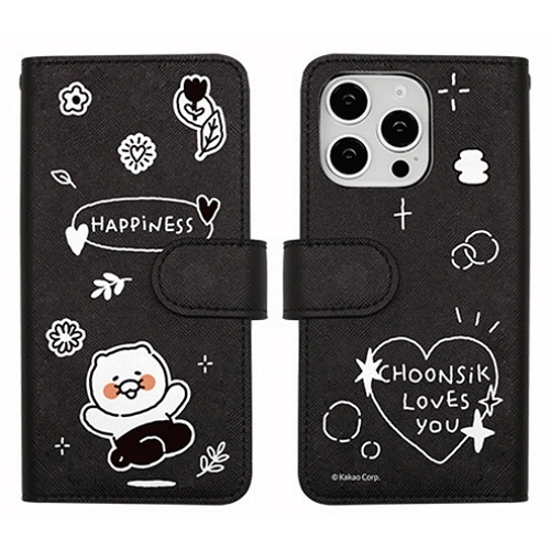 아이콘스 카카오프렌즈 갤럭시 점프 춘식이 두들두들 다이어리 케이스_이미지