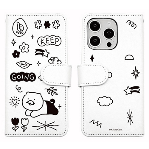 아이콘스 카카오프렌즈 갤럭시 점프 춘식이 두들두들 다이어리 케이스_이미지