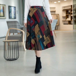 모슬린 엄마옷 체크 주름 스커트 CSF515324 중년여성/50대/60대/70대/빅사이즈/할머니옷