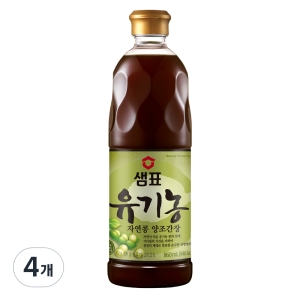 샘표 유기농 자연콩 양조간장 860ml (4개)_이미지