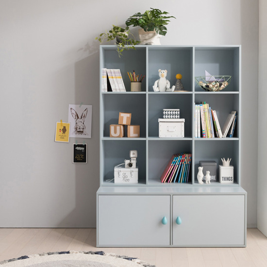 꼼므 3단 아이책장+하부수납장 세트 1200