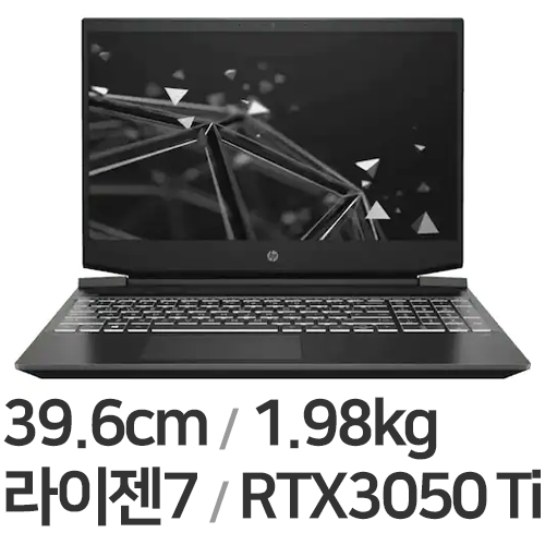 HP 파빌리온 게이밍 15-ec2124AX 3050Ti WIN10 16GB램 (SSD 512GB)
