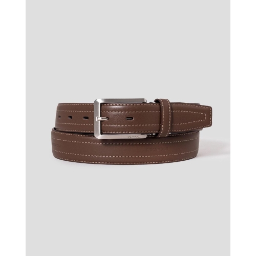 빈폴 액세서리 가죽 로고엠보 사각 버클 벨트 브릭 BE5182M23C_이미지