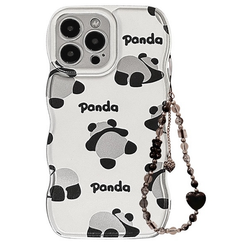 베켄 베락스 아이폰13 판다 비즈 스트랩 젤리 커버 케이스
