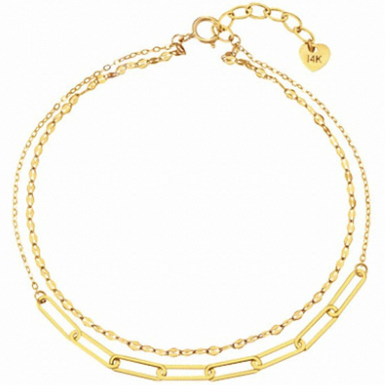 골드앤 14K 클립체인 두줄 팔찌 YG이미지입니다. 누르면 해당 게시물로 새창이동합니다.