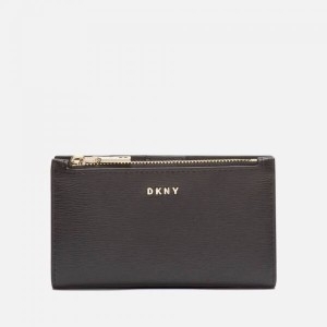 DKNY 디케이앤와이 우먼스 Bryant New 바이폴드 카드지갑 Sutton Black Gold 730302_이미지