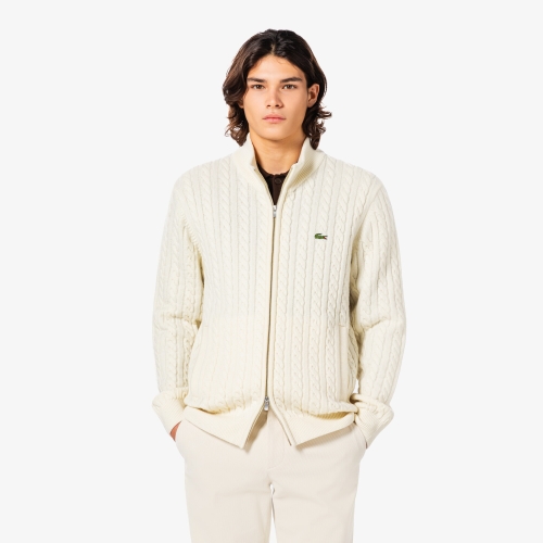 라코스테 남성 케이블 집업 가디건_AH402E-55N_이미지