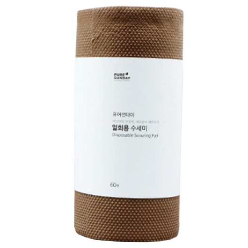 선우랜드 퓨어썬데이 ㅤ뽀드득 일회용 수세미 60매 (3개)_이미지