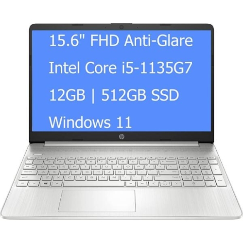 HP 15 노트북 컴퓨터 15.6인치 FHD 눈부심 방지 디스플레이 인텔 쿼드 코어 i5-1135G7비트 i7-1060G7 12GB_이미지