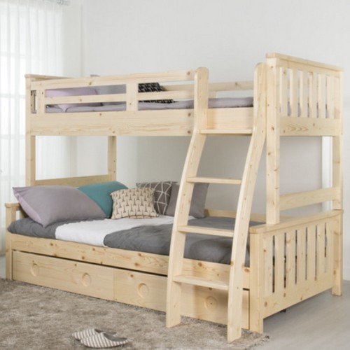 에보니아 클릭 분리형 서랍형 이층침대 S+SS (인조라텍스)