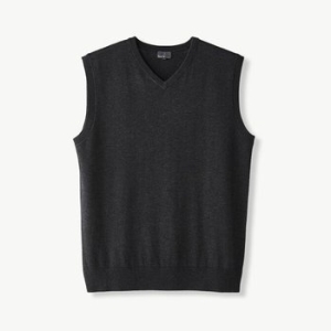 STCO BLACK LABEL 워셔블 V넥 니트 베스트 그레이 핏