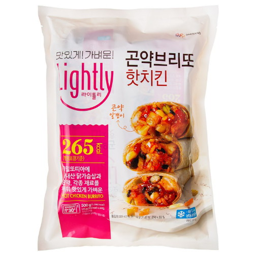 대상 청정원 라이틀리 곤약브리또 핫치킨 4개입 500g (1개)