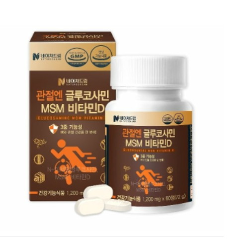 조아제약 네이처드림 관절엔 글루코사민 MSM 비타민D 60정 (3개)